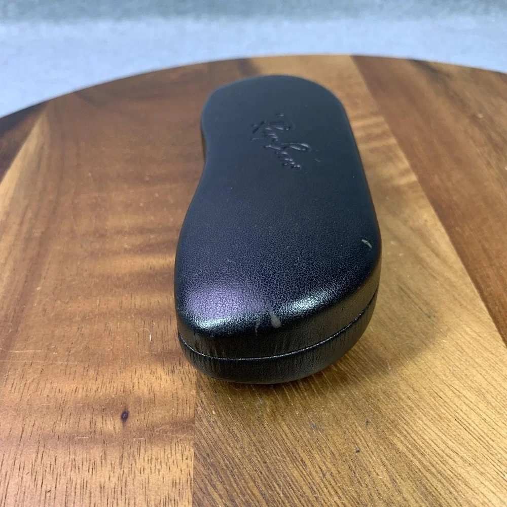 Ray-Ban‎ Black Leather Hard Shell Eyeglasses Sunglasses Case Clamshell Lined OEM
